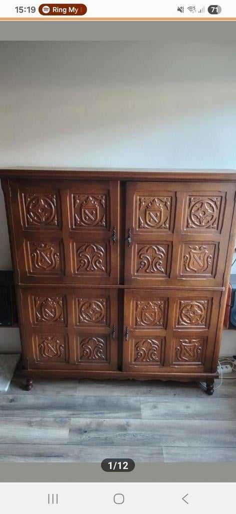 Prachtige vintage houten kast. Zaterdag 11 april op te halen, Antiek en Kunst, Antiek | Meubels | Kasten, Ophalen