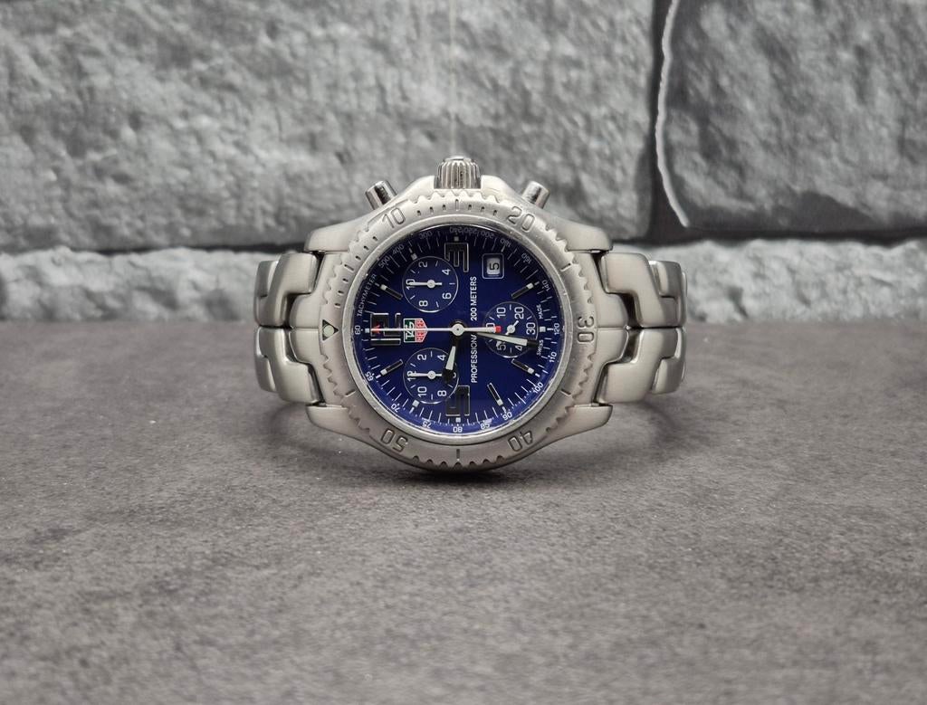TAG Heuer Professional Chronograph "Jason Bourne" Quartz, Staal, Gebruikt, Staal, Polshorloge