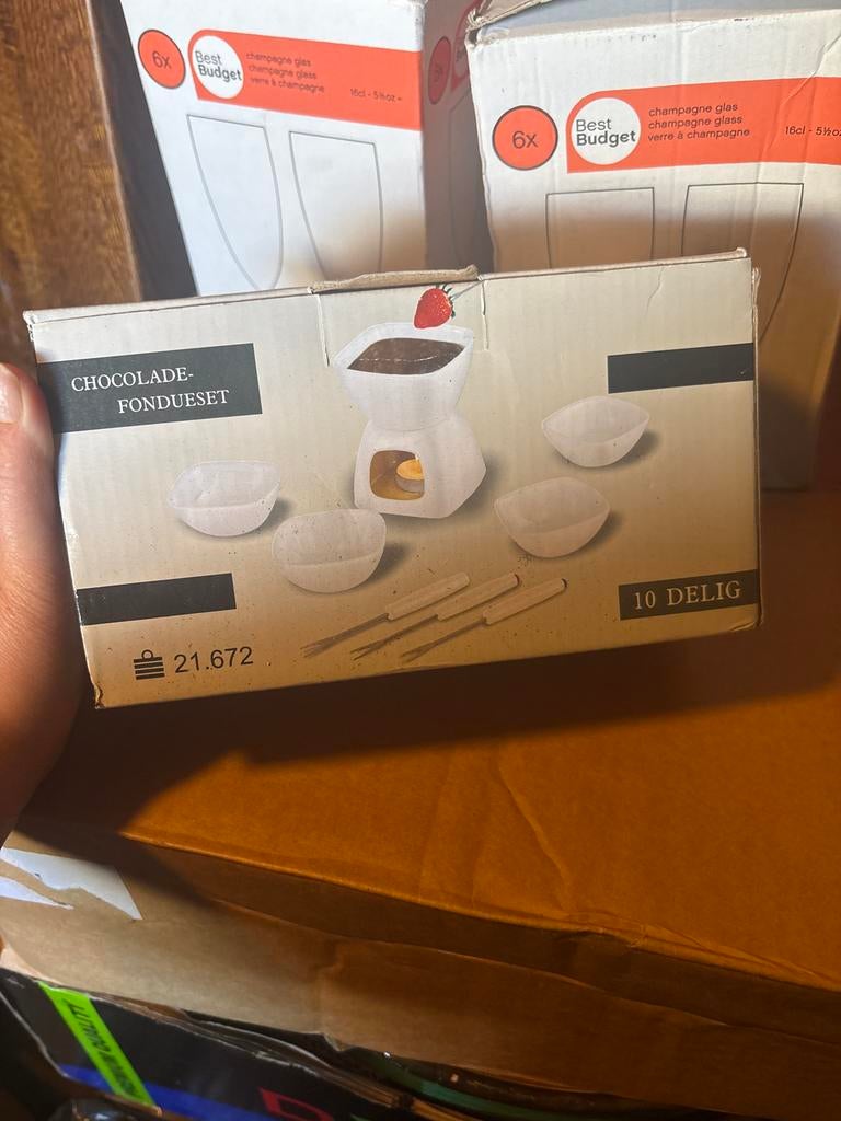 Chocolade Fondueset - 10-delig, Overige typen, Nieuw, Ophalen of Verzenden, Steen/keramiek