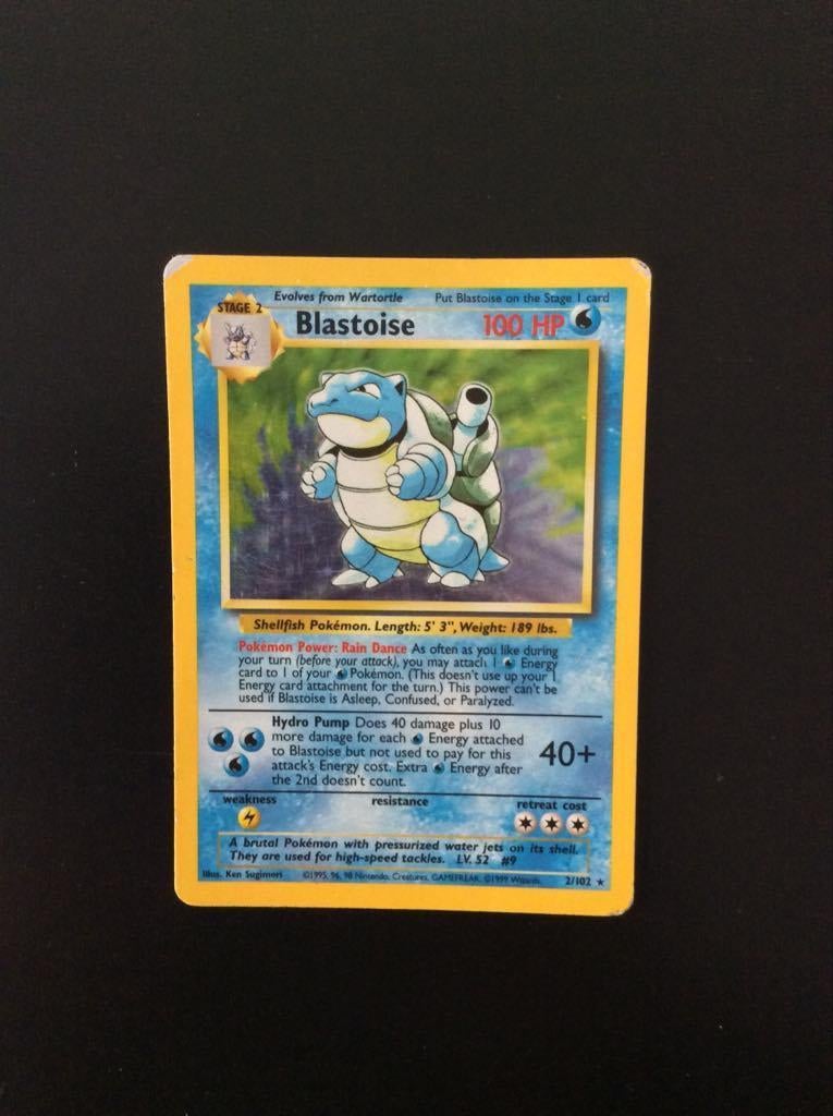 Blastoise Base set 1 Pokémonkaart, Hobby en Vrije tijd, Verzamelkaartspellen | Pokémon, Ophalen of Verzenden, Gebruikt, Losse kaart
