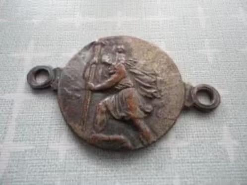 Vintage Franse medaille St. Christopher, Verzenden, Overige materialen, Buitenland