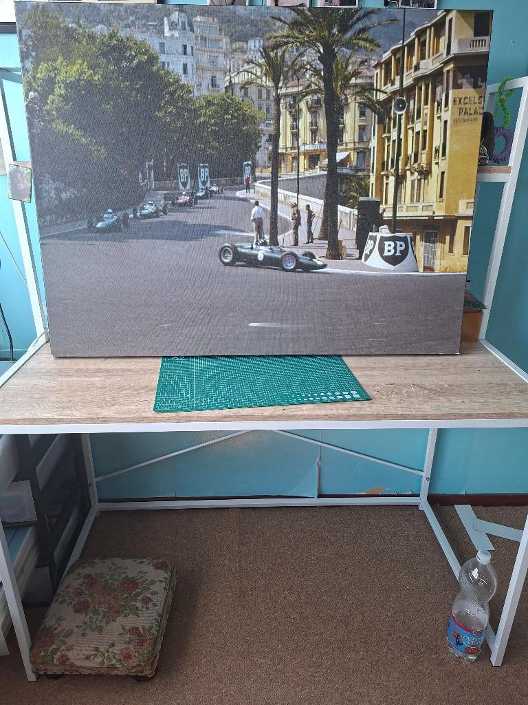 Canvasdoek met autorace 100x76cm, Huis en Inrichting, Woonaccessoires | Schilderijen, Tekeningen en Foto's, Ophalen, Overige typen