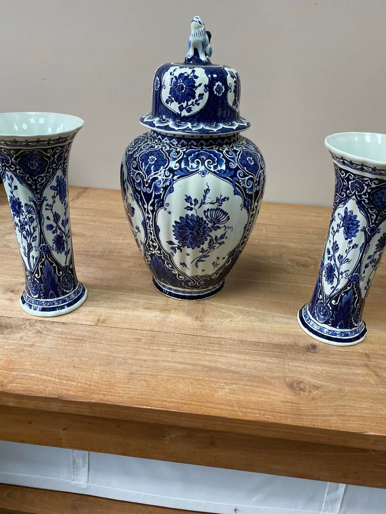 Delfts blauw vazen en pot, Royal Sphinx Boch, Antiek en Kunst, Ophalen