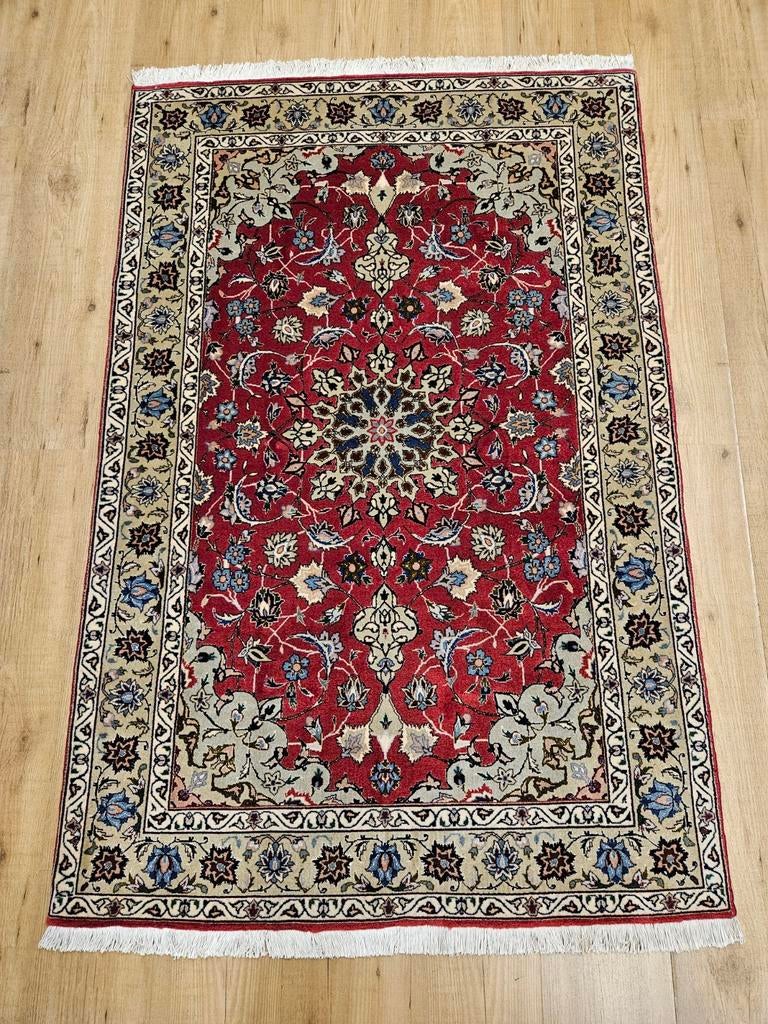 Vintage handgeknoopt perzisch tapijt tabriz 50raj 164x103, Info@SlatsAntiek.nl, 100 tot 150 cm, Perzisch, Ophalen of Verzenden