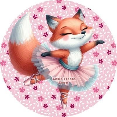 L1297 ouwel ballet vosje 20x4,7cm eetbare cupcake rondjes, Ophalen of Verzenden, Nieuw, Cupcakes, Versiering