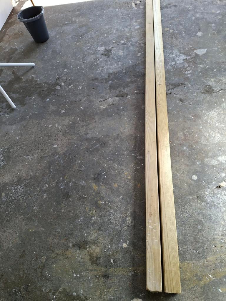 houten palen 2,40m x 6cm, Doe-het-zelf en Verbouw, Hout en Planken, Ophalen, 50 mm of meer, Balk, Minder dan 200 cm