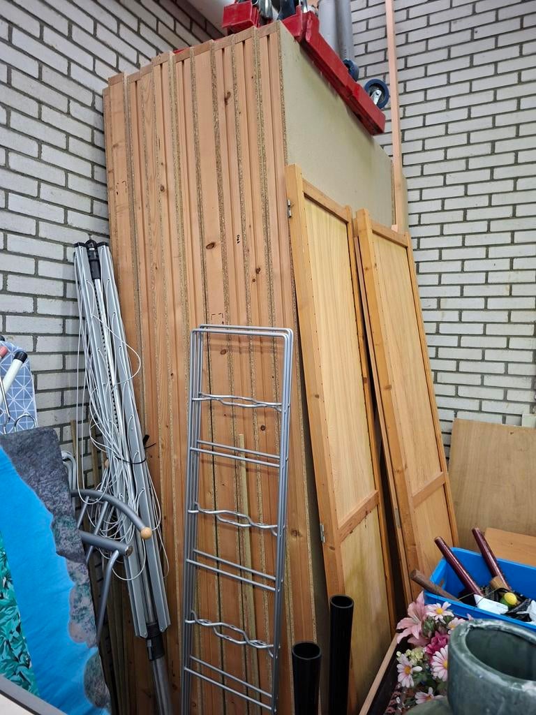 Houten wandplaten 250 x 125 x 8 cm, Doe-het-zelf en Verbouw, Hout en Planken, Ophalen, Overige typen, 200 tot 250 cm, 50 mm of meer