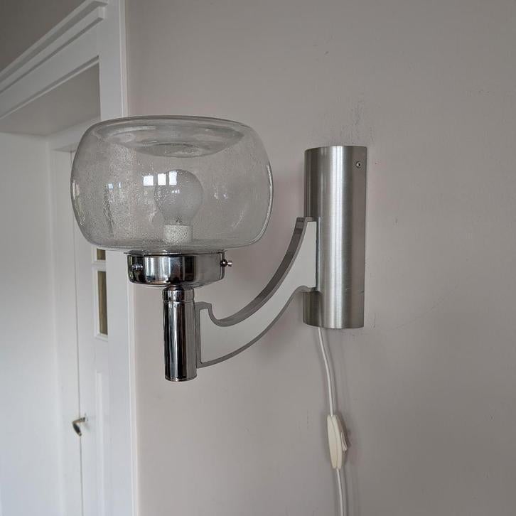 Vintage design lamp. Ws een ontwerp van Gaetano Sciolari, Ophalen of Verzenden, Gebruikt, Glas