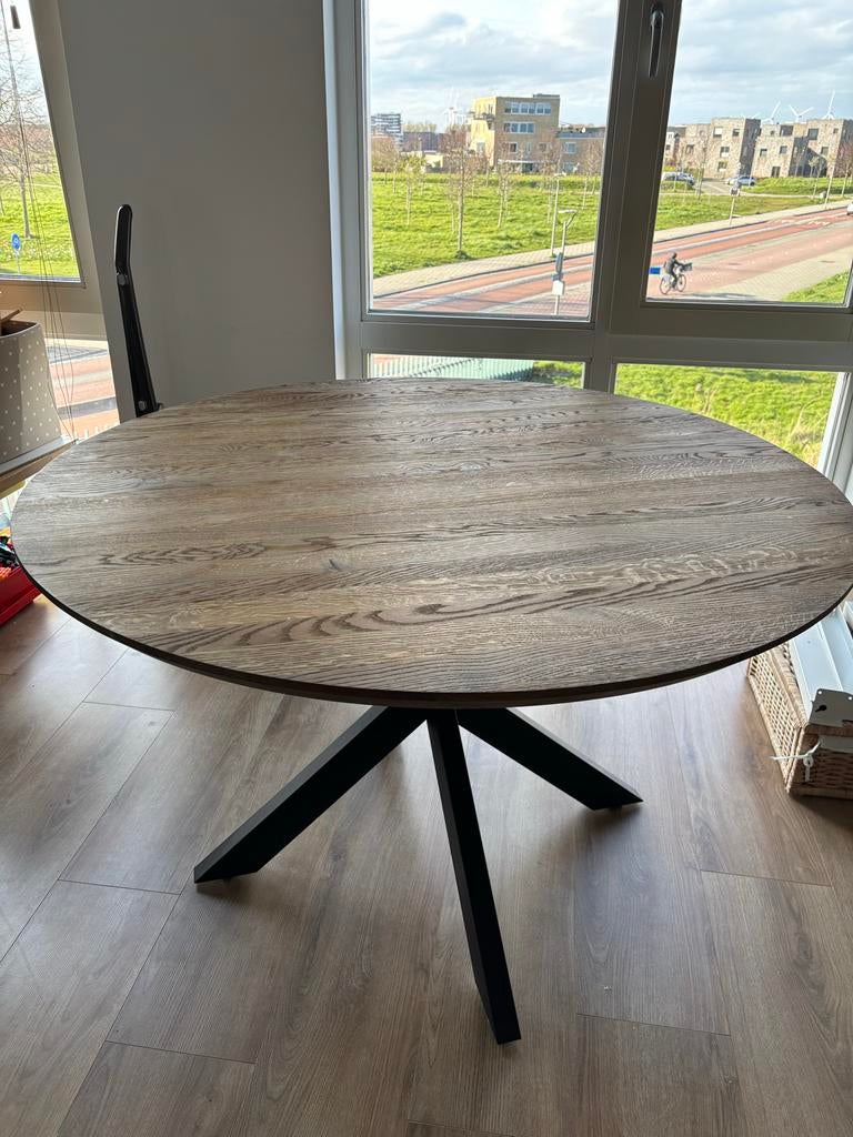 Ronde eettafel 120 cm - zo goed als nieuw, Ophalen, 100 tot 150 cm, Rond, Zo goed als nieuw