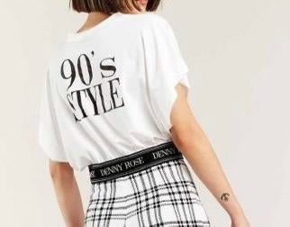 DENNY ROSE top wit met print rugzijde XS en XL, Italie, -, Verzenden, Wit