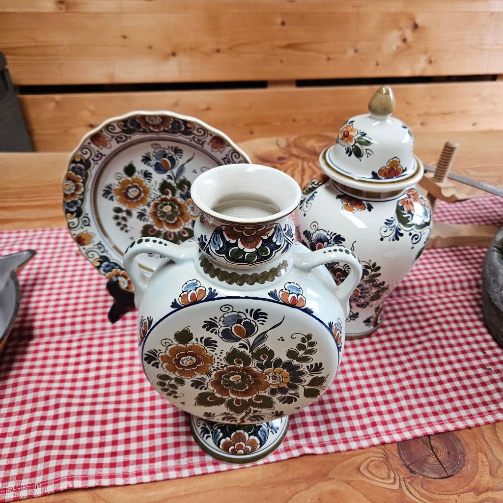 delft Polychroom Holland handwerk, 3 delig, Ophalen
