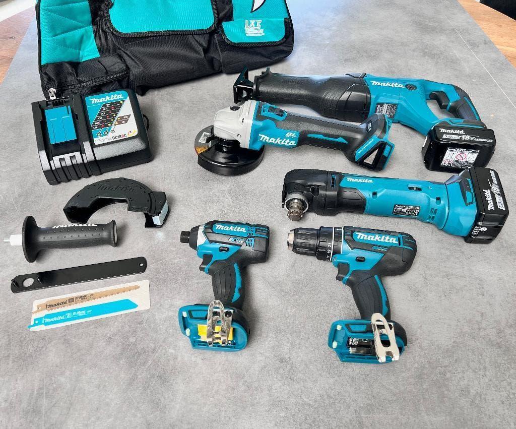 MAKITA  5-DELIGE 5Ah ACCU ACTIE COMBISET LXT RUW- AFBOUW, Ophalen of Verzenden, Nieuw, Boor- en Schroefmachine, Variabele snelheid