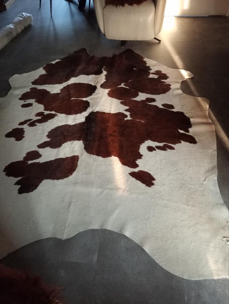 Prachtige koeienhuid - bruin/wit gevlekt, 150 tot 200 cm, 200 cm of meer, Ophalen of Verzenden, Zo goed als nieuw