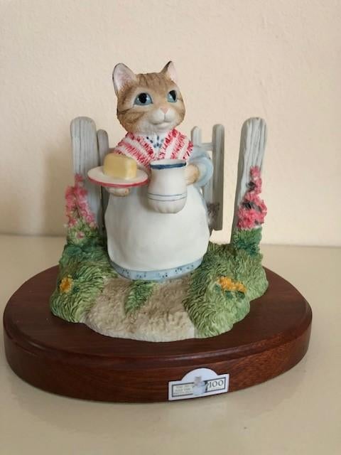 Beatrix Potter Beeldje Poes Kat Border Fine Arts Als Nieuw, Ophalen of Verzenden, Zo goed als nieuw, Dier