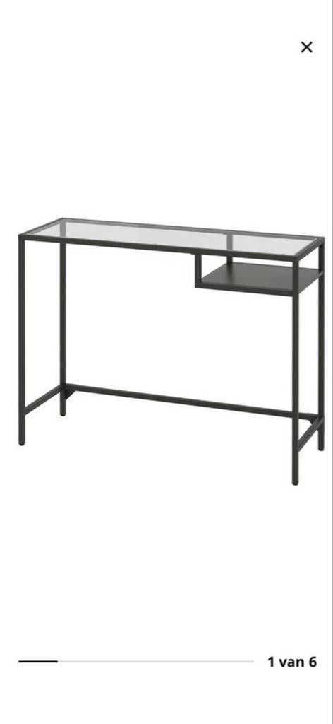 Ikea laptoptafel / haltafel met glazen blad - Den Bosch, Huis en Inrichting, Bureaus, Ophalen, Gebruikt