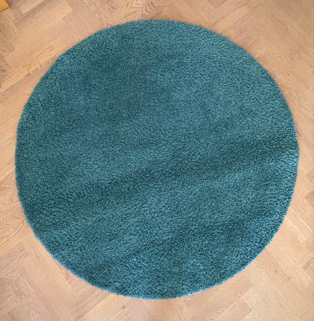 Ikea vloerkleed ADUM 130 cm petrol, Ophalen, Gebruikt, 100 tot 150 cm, Blauw