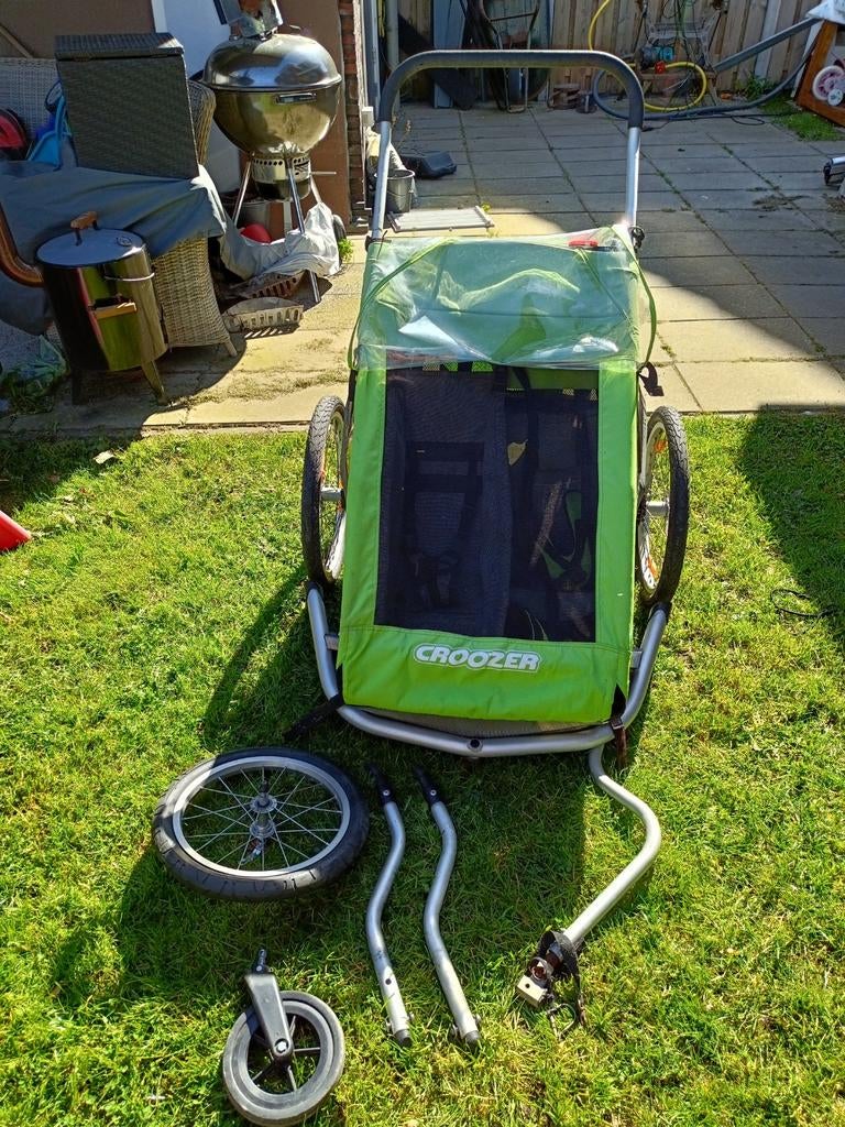 Croozer Kid for 2 fietskar inclusief babyzitje, Ophalen, Gebruikt, Opvouwbaar, Kinderkar