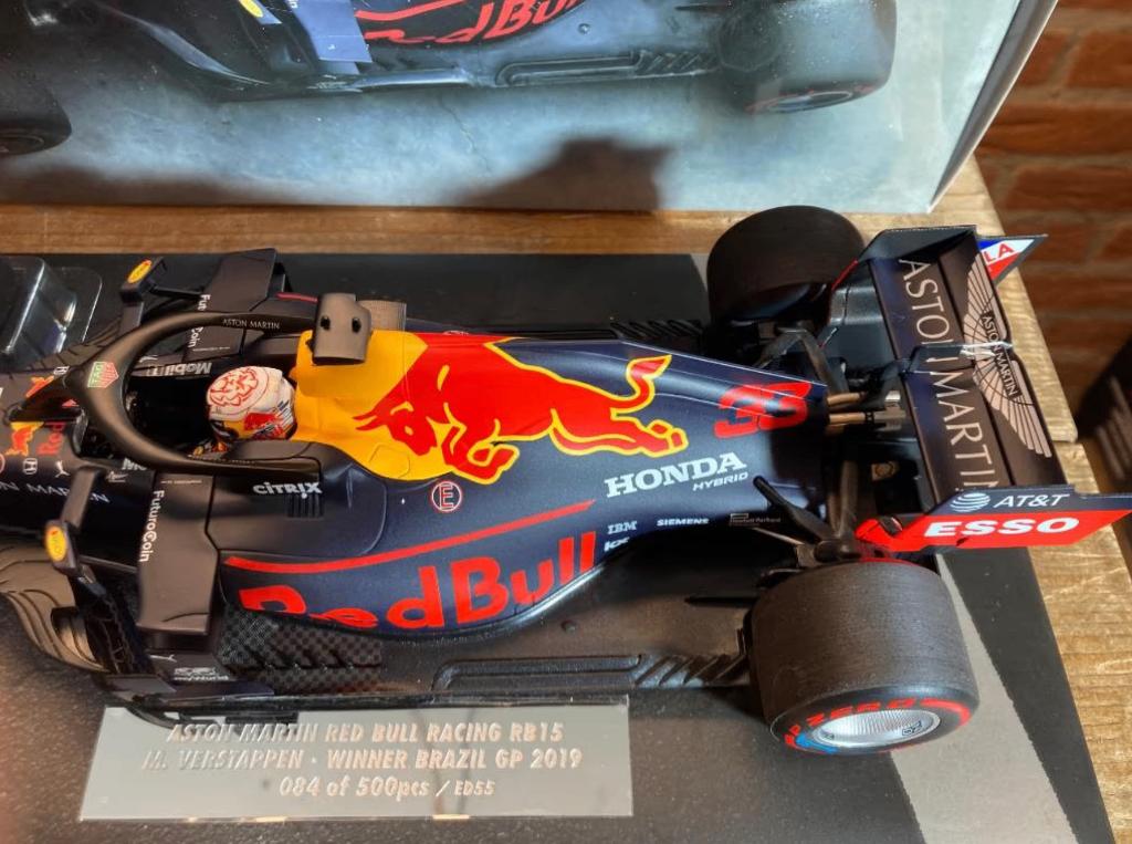 ✅ Max Verstappen 1:18 Winner Brazil GP 2019 RB15 editie 55, Ophalen of Verzenden, Nieuw, Formule 1