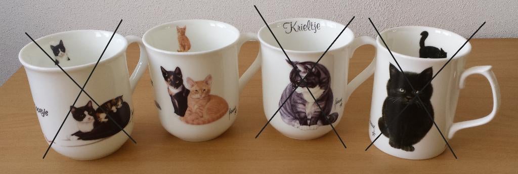 1 Mok Franciens Katten - F. van de Westering, Gebruikt, Ophalen of Verzenden, Nvt, Overige stijlen