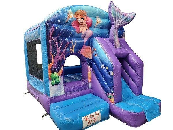 Huur een springkussen zeemeermin met glijbaan Rotterdam, Hobby en Vrije tijd, Feestartikelen | Verhuur, Zo goed als nieuw, Overige