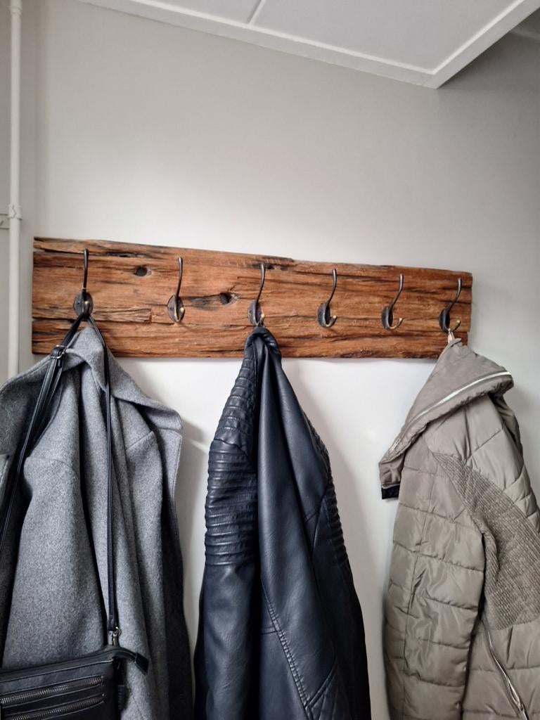 Kapstok stoer en sober, Huis en Inrichting, Woonaccessoires | Kapstokken, Ophalen, Hout, Wandkapstok, Minder dan 100 cm