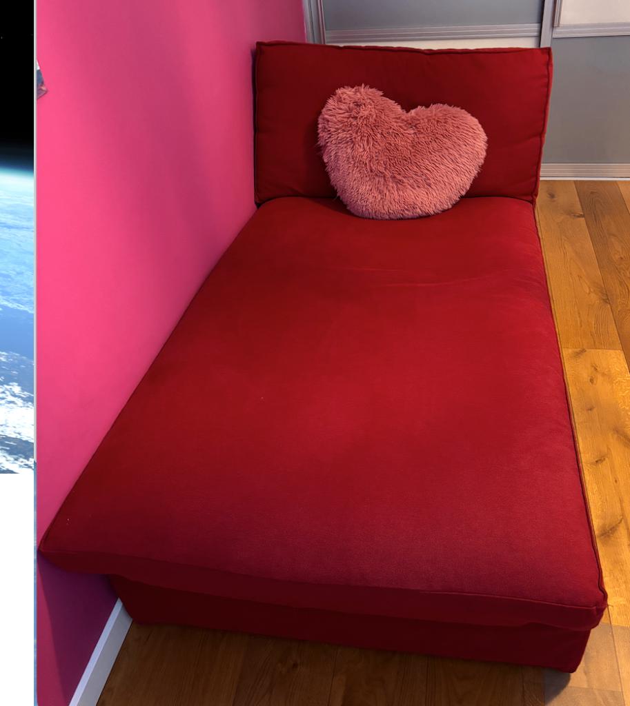 KIVIK chaise longue rood, Ophalen, Gebruikt, Eenpersoons, 150 cm of meer