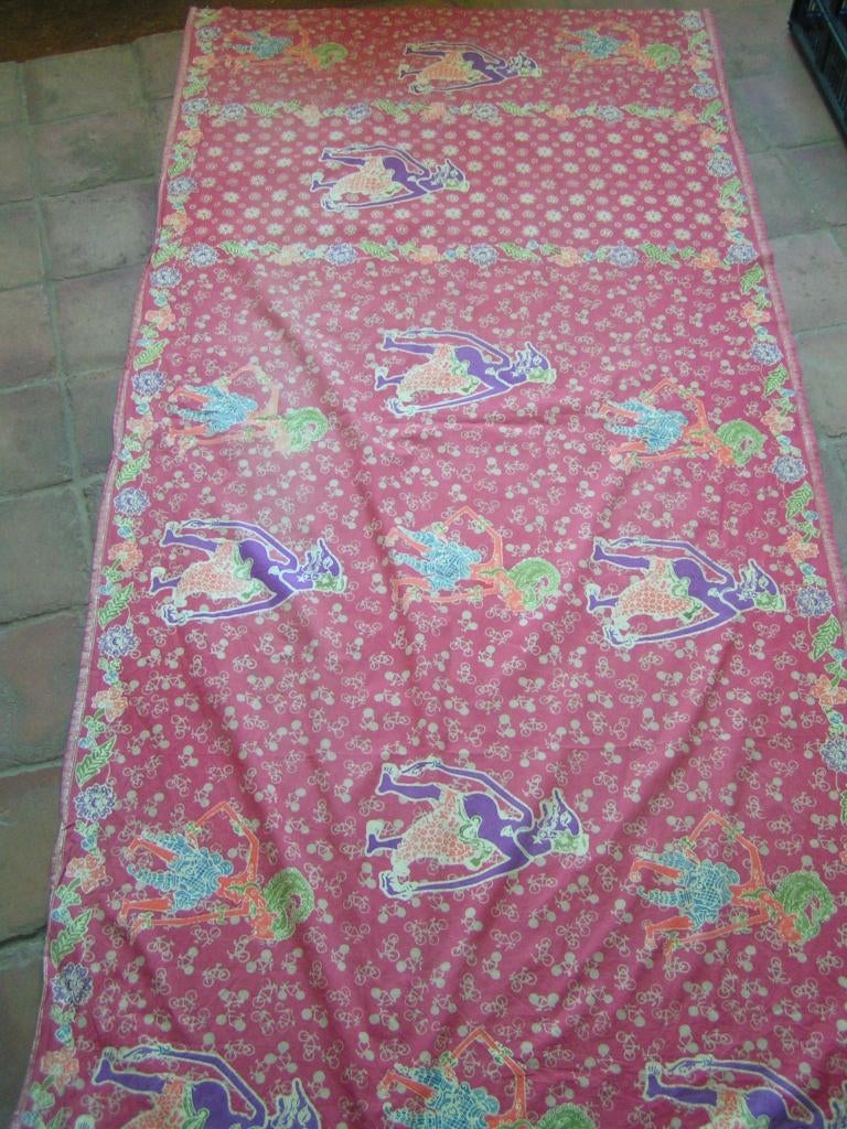 coupon batik met fietsjes nr WW 1197, Verzenden, 120 cm of meer, Nieuw, Katoen