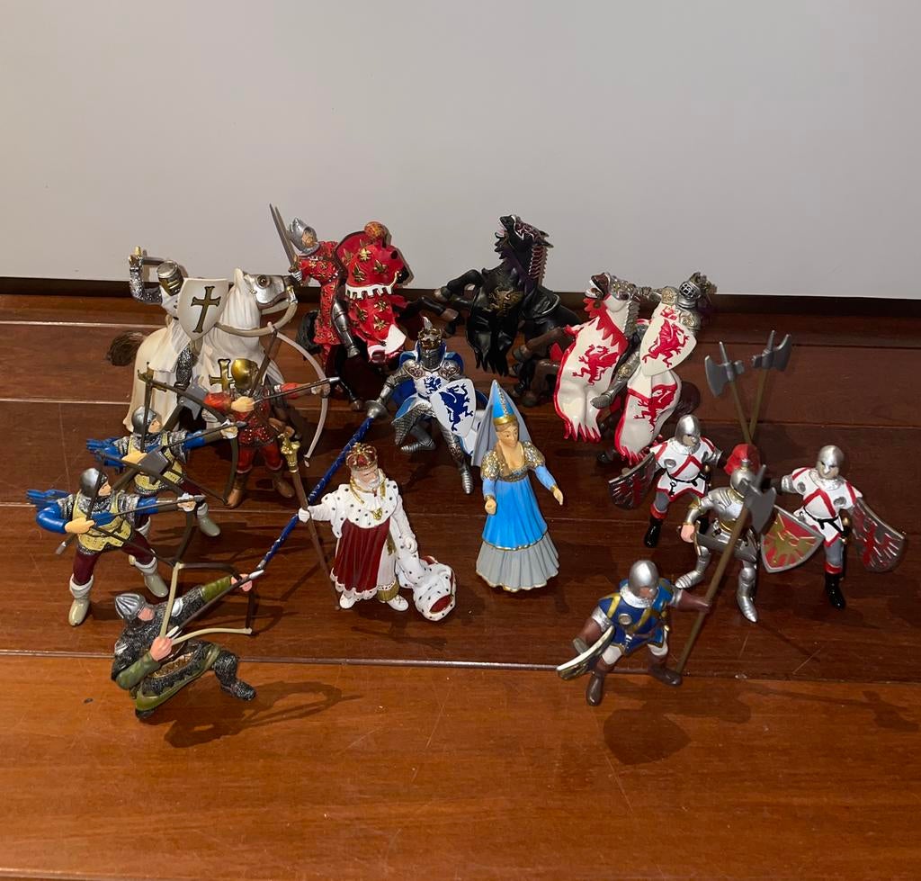 Schleich / Papo actiefiguren set - 14 stuks incl Koning, Ophalen of Verzenden, Zo goed als nieuw