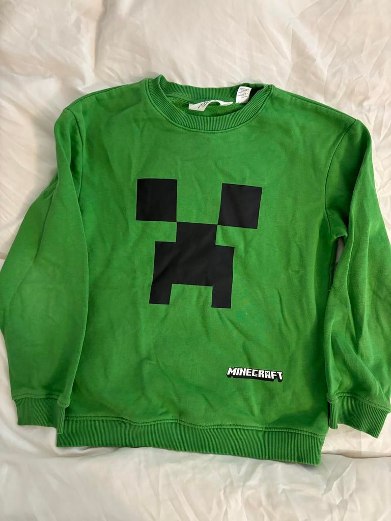 Groene Minecraft Creeper Trui H&M - Maat 134/140, Kinderen en Baby's, Kinderkleding | Maat 140, Gebruikt, Jongen of Meisje, Trui of Vest