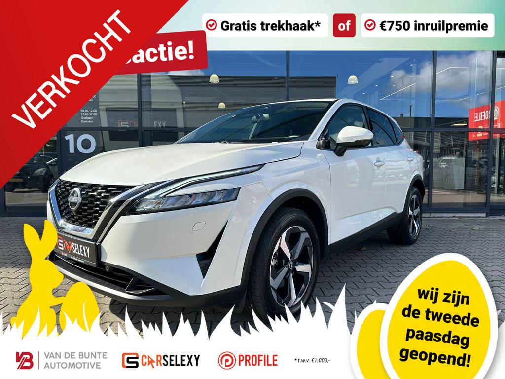 Nissan Qashqai 1.3 MHEV N-Connecta *Winter Pack*, 12 maanden, Stof, Euro 6, Wit