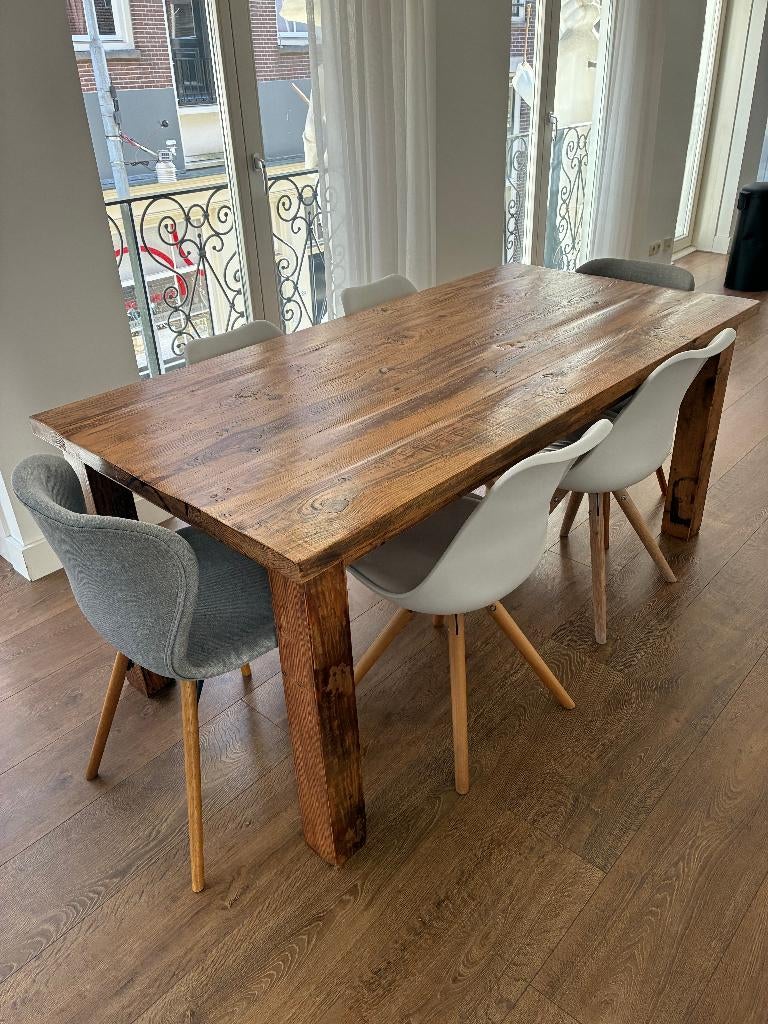 Mooie houten eettafel te koop (stoelen optioneel), Ophalen, Gebruikt, Hout, klassiek, Eikenhout