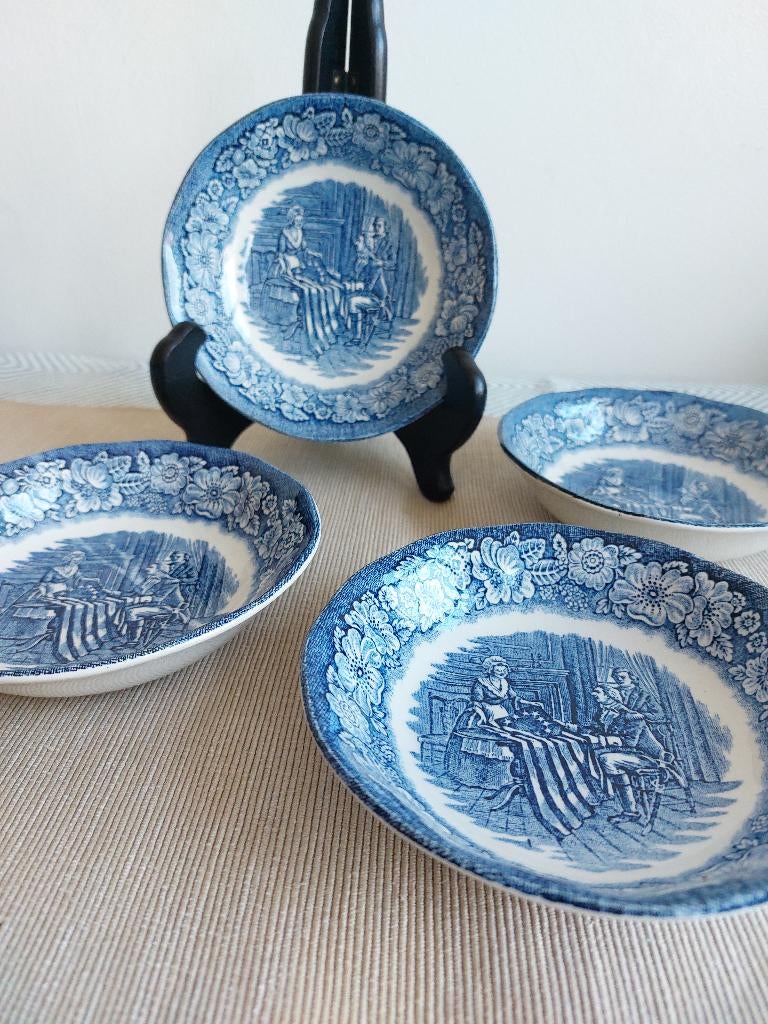 Liberty Blue Historic Colonial Scenes kommetjes, Antiek en Kunst, Ophalen