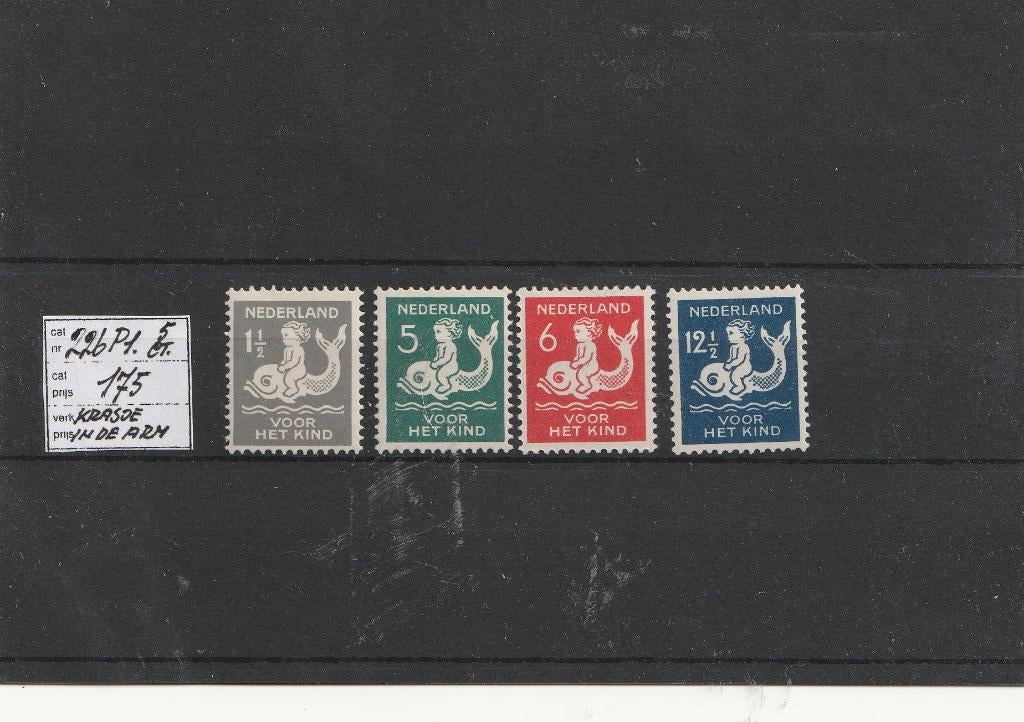 225-228 1929 Kinderzegels met plaatfout 226P MNH, Ophalen of Verzenden, T/m 1940, Postfris