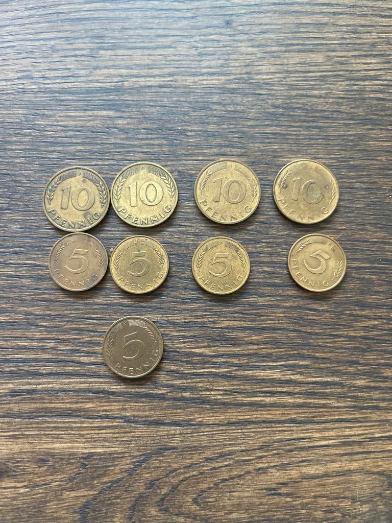 Duitse munten, 10 en 5 Pfennig, Ophalen of Verzenden, Duitsland, Losse munt