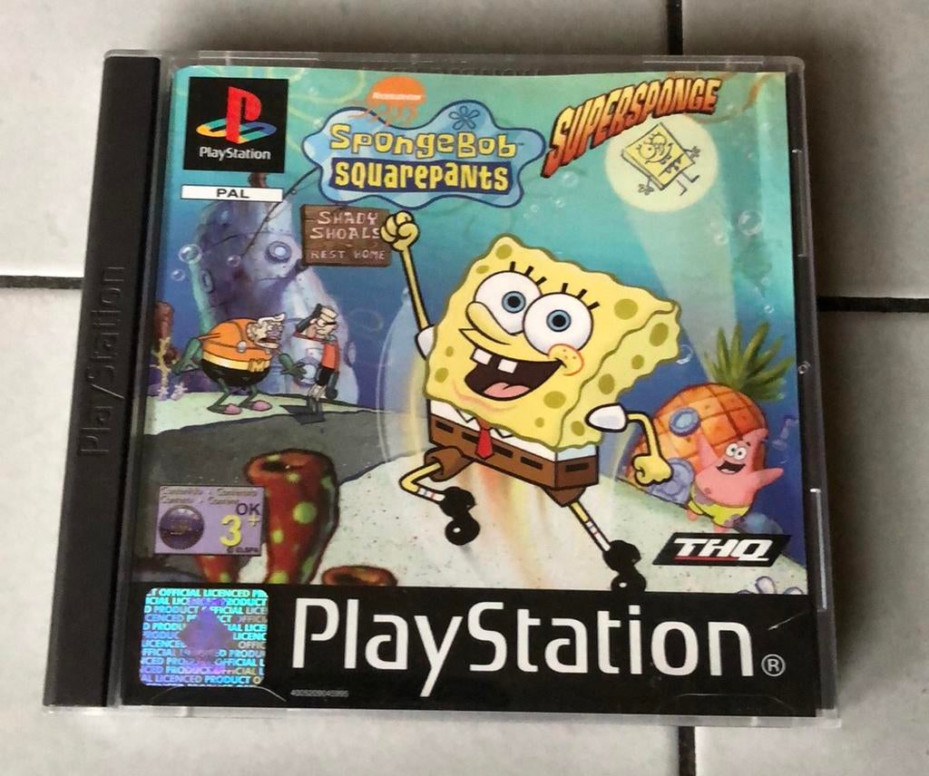 Spongebob squarepants supersponge ps1 met boekje, 1 speler, Zo goed als nieuw, Vanaf 3 jaar, Ophalen
