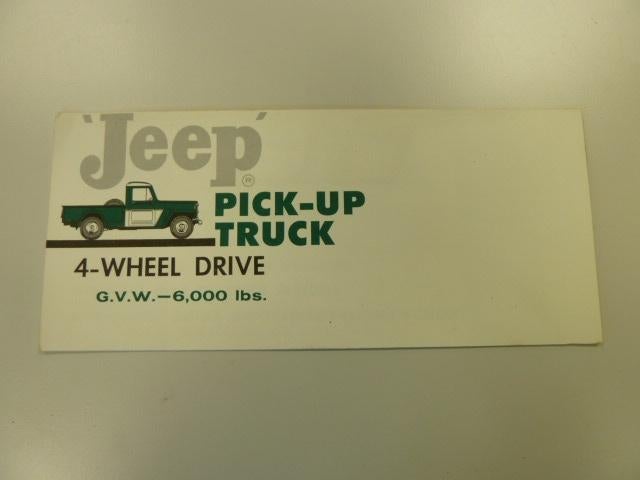 1960 Jeep Pick-Up Truck 4-Wheel Drive Brochure USA, Ophalen of Verzenden, Gelezen, Overige merken
