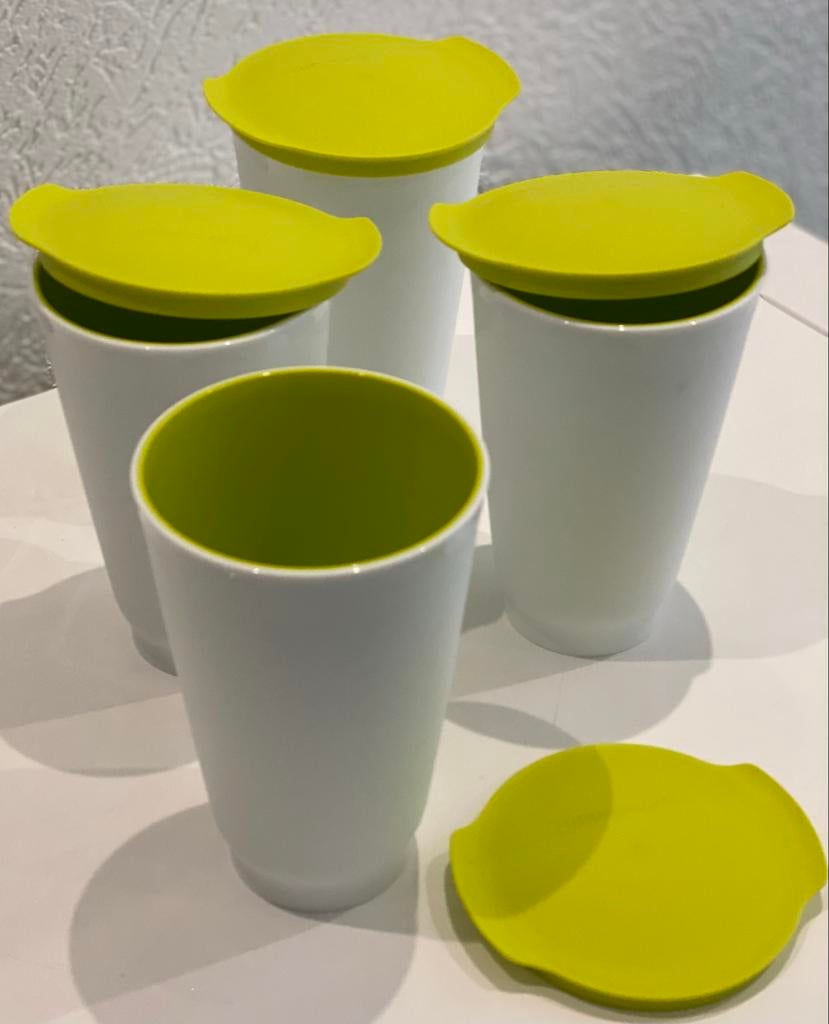 Tupperware Allegra bekers met deksel, Verzenden, Nieuw, Wit, Beker of Kan