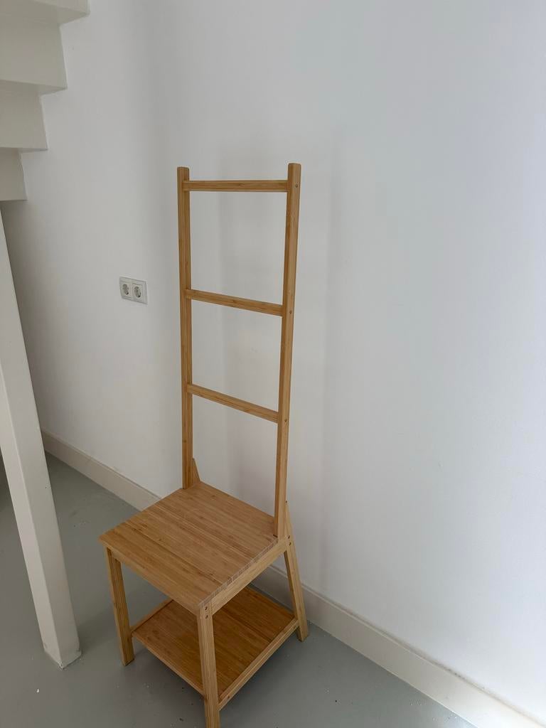 MOET WEG!!!! IKEA RÅGRUND Stoel met handdoekenrek bamboe, Ophalen, Gebruikt, Overige kleuren, Eén