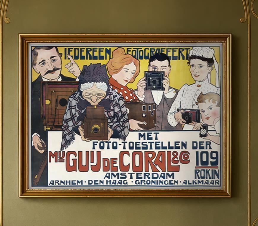 Iedereen fotografeert Reclame Fotografie Art Deco Poster, Ophalen of Verzenden, Nieuw, Reclamebord