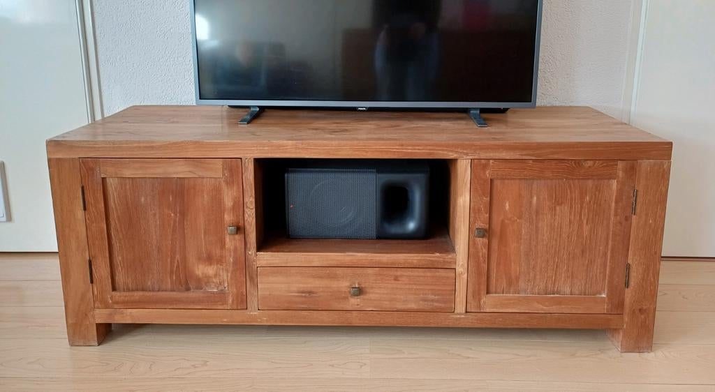 Teak houten tv meubel, Ophalen, Gebruikt, Teakhout
