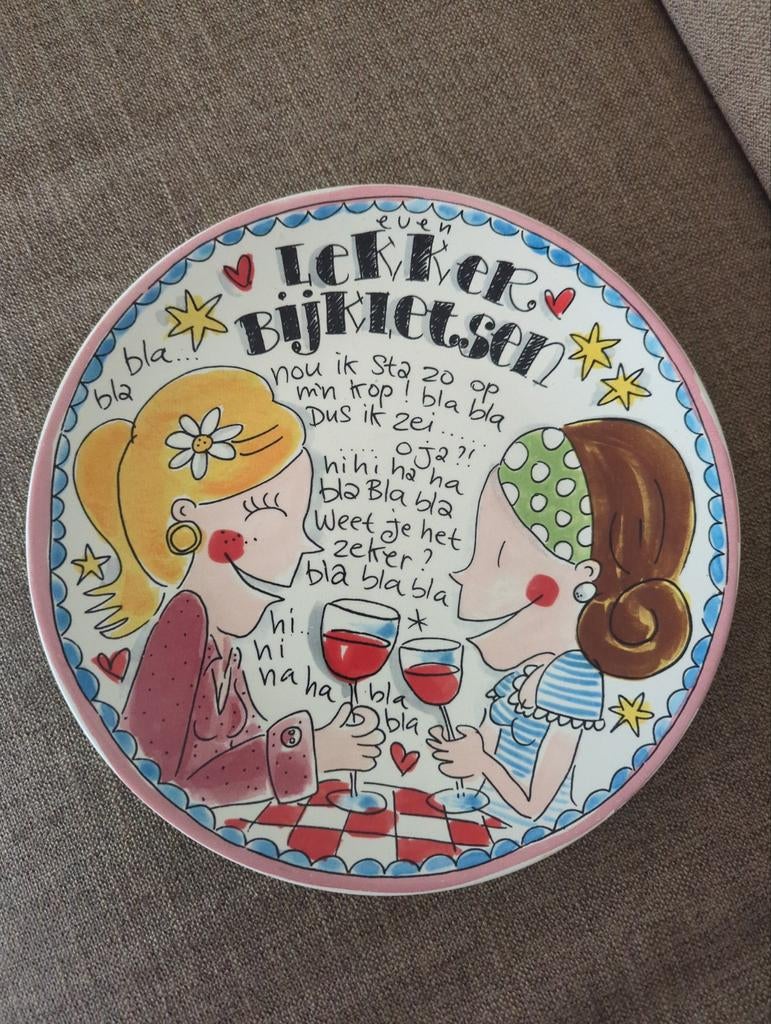 Blond Amsterdam bord 'Even Lekker Bijkletsen', Ophalen, Blond Amsterdam, Zo goed als nieuw, Bord(en)