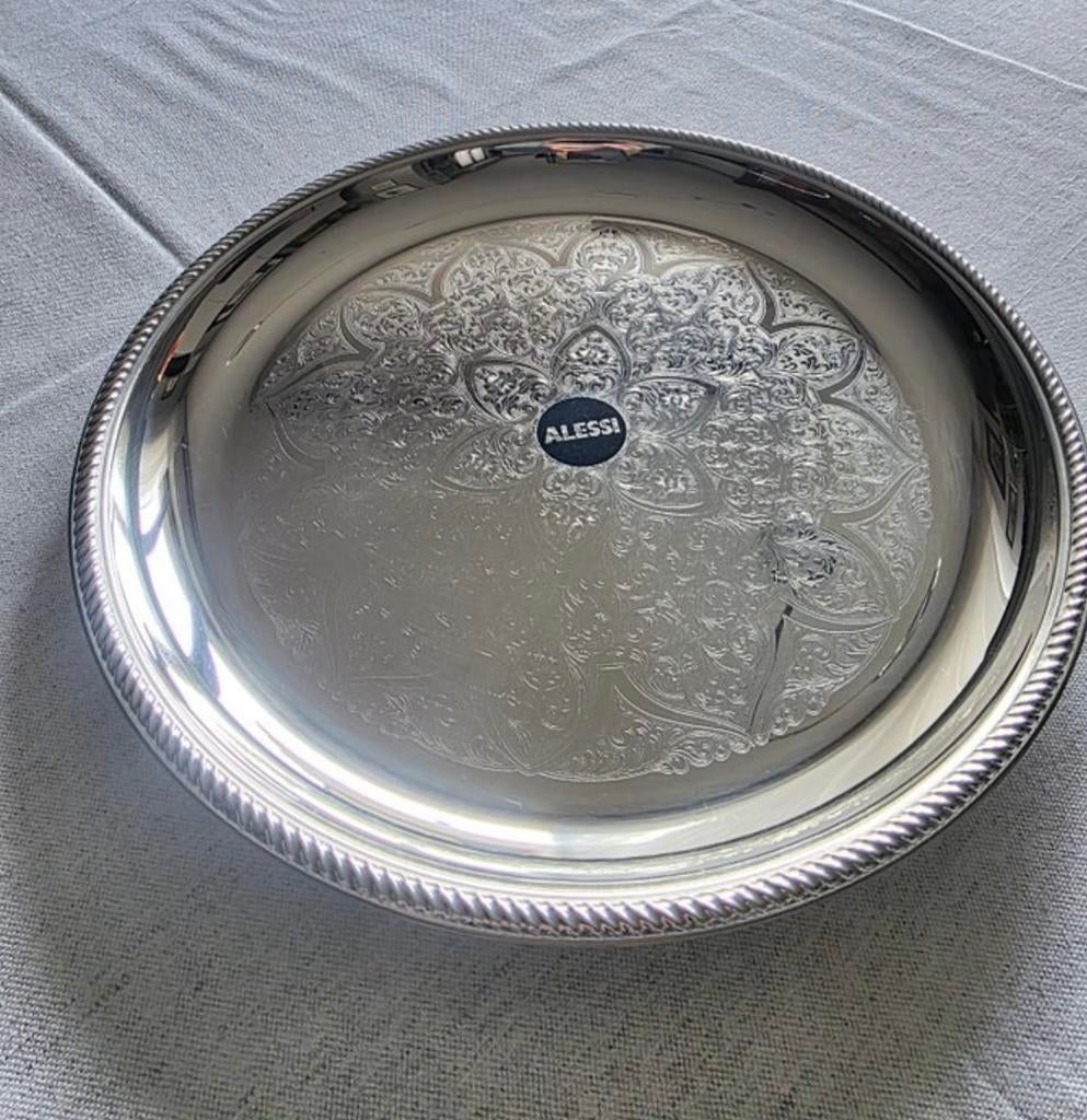 Alessi schaal/presenteerblad rvs izgs, Ophalen of Verzenden, Zo goed als nieuw, Rond, Overige materialen