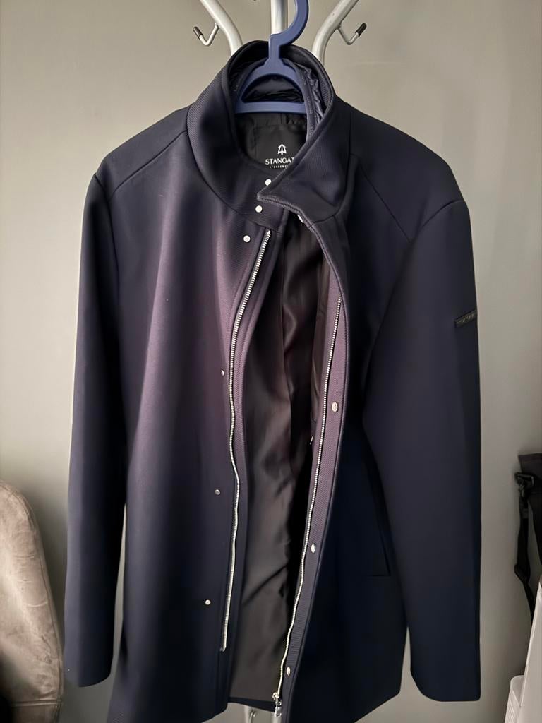Stangata Overcoat - Donkerblauw - Maat M, Ophalen of Verzenden, Zo goed als nieuw, Maat 48/50 (M), Blauw