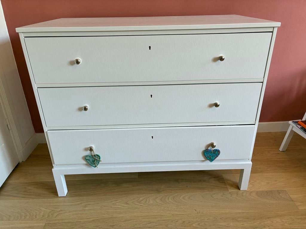 Babypark Pure Kids kommode 3 lades wit, Kinderen en Baby's, Kinderkamer | Commodes en Kasten, Gebruikt, 50 tot 70 cm, Ophalen of Verzenden