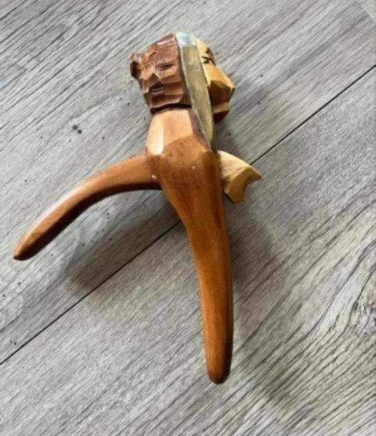 Antieke notenkraker Hout 26 cm, Ophalen of Verzenden