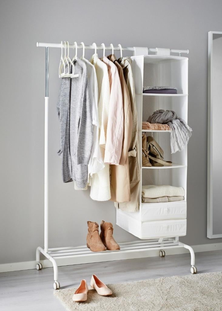 IKEA kledingrek met opberger, Ophalen, Zo goed als nieuw