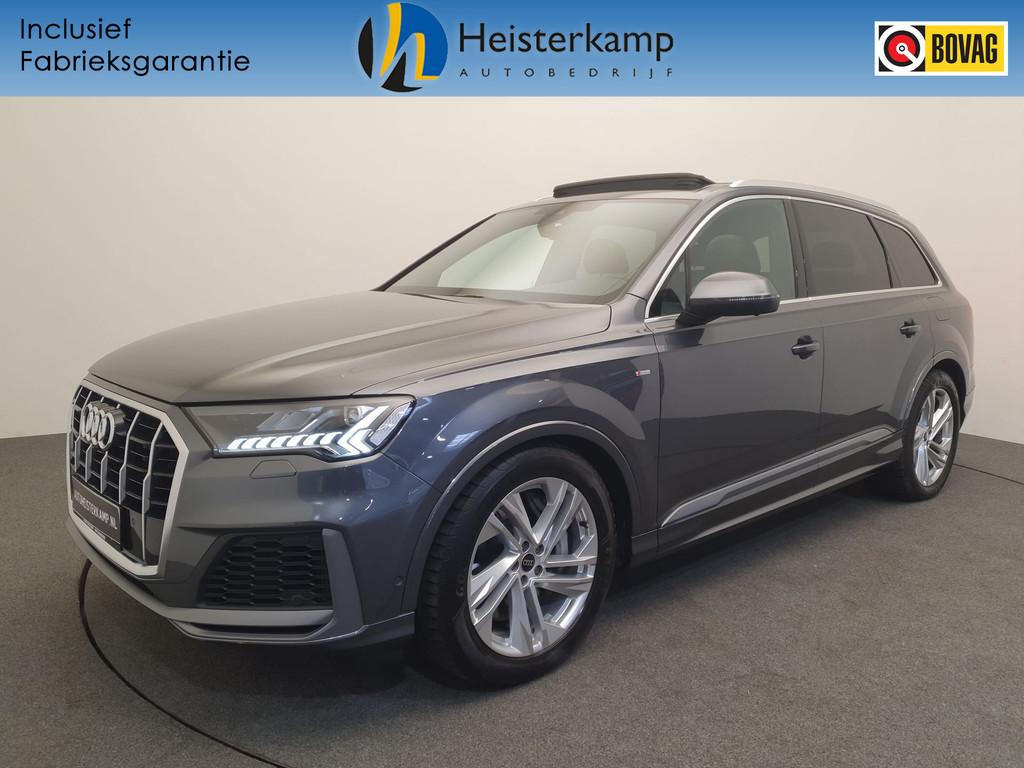 Audi Q7 55 TFSI e 381pk quattro S-Line Panoramadak, 360 came, Automaat, 12 maanden, Gebruikt, Zwart