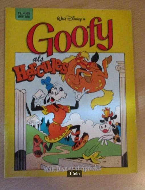 Disney Goofy strip Goofy als Hercules, Ophalen of Verzenden, Goofy of Pluto, Gebruikt, Beeldje of Figuurtje