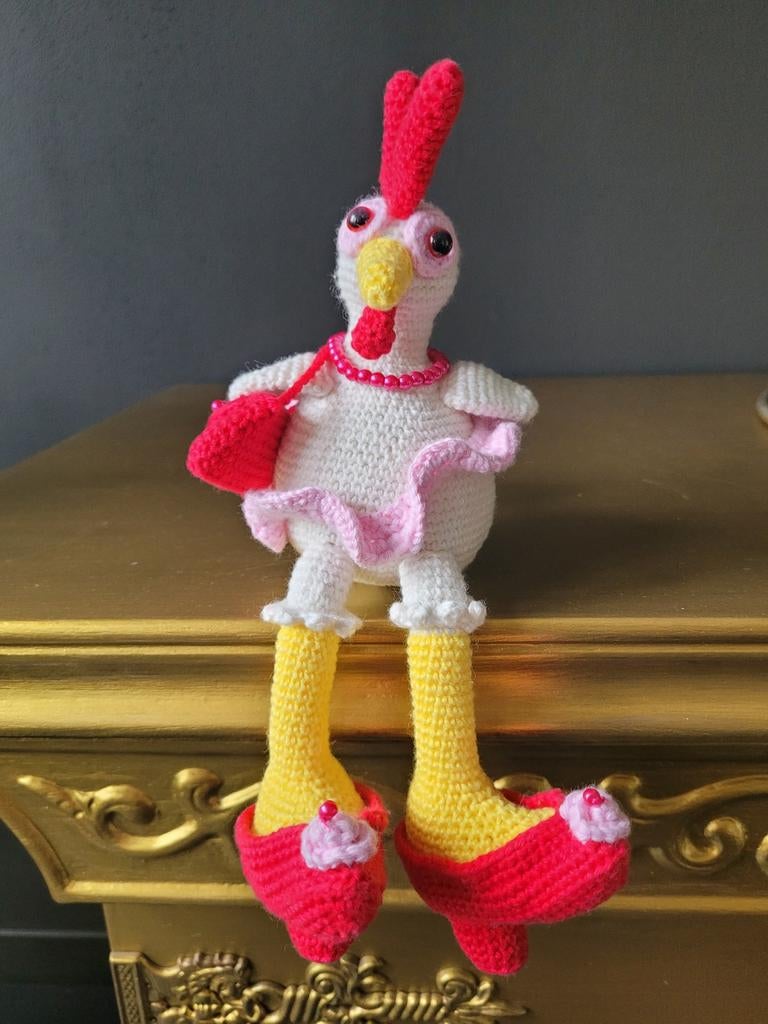 Gehaakte Deftige Kip - Uniek Handgemaakt Decoratiestuk, Ophalen of Verzenden, Nieuw