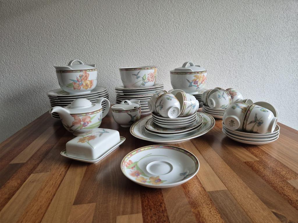 Hutschenreuther Colibri servies (51-delig)., Ophalen, Gebruikt, Overige typen, Overige stijlen